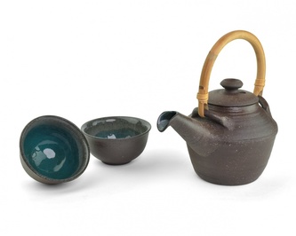 Konvička Cinnamon hnědá cca 0,55l + 2 šálky