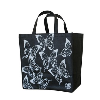 Taška nákupní textilní 34x36x22cm černá MOTÝL