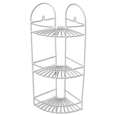 Polička koupelnová rohová 3 patra bílá 63 x 30 x 17 cm