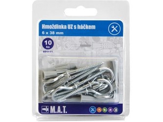 hmoždinka UZ 6x38mm s háčkem ZB (10ks)