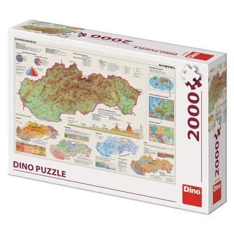Puzzle mapa Slovenska 2000 dílků Puzzle mapa Slovenska 2000 dílků