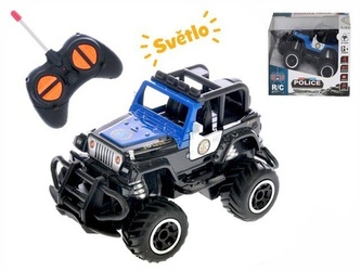R/C auto terénní policie 14cm 1:43 27 MHz na baterie se světlem