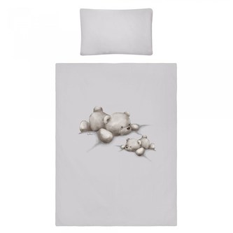 2-dílné ložní povlečení Belisima Lazy Bear 90/120 grey