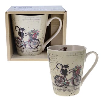 Hrnek BUG ART KIUB 350 ml - Kočka na kole