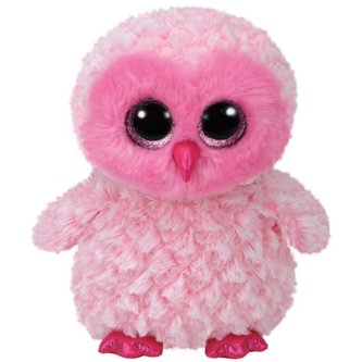 TY Plyšák TWIGGY 24 cm - Růžová sova