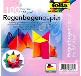 Sada papírů na Origami 15 x 15 cm - duhové 100 listů