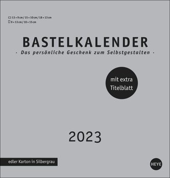 Premium-Bastelkalender silbergrau mittel 2023