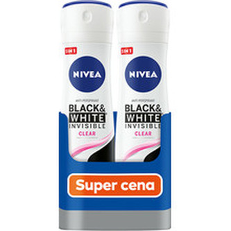Nivea Antiperspirant ve spreji Black & White Invisible Clear 2 x 150 ml woman