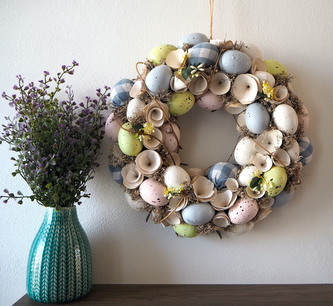 Věnec Velikonoční s vajíčky 33,5 cm