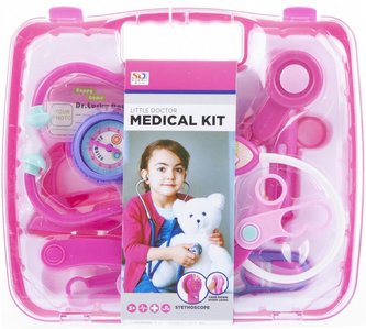 Lékařská sada v kufru růžová MEGA CREATIVE 460461