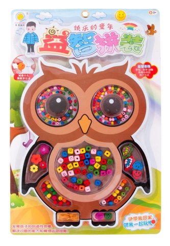 Sada dřevěných korálků MEGA CREATIVE Owl 456248