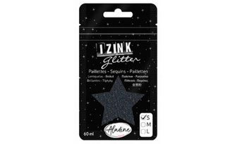 Třpytky IZINK Glitter velikost S - černá, 60 ml