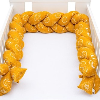 Ochranný mantinel do postýlky cop New Baby Zvířátka hořčicový