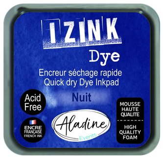 Razítkovací inkoust IZINK DYE - noční modrá/ 8x8 cm