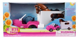 Auto pro panenky s přívěsem pro koně MEGA CREATIVE 442766