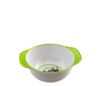 Melaminová miska 2 ucha 14cm Krtek a mašinka