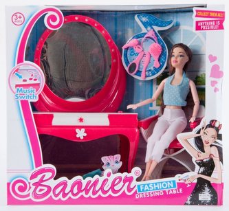 29cm panenka plus příslušenství pro baterie plus toaletní stolek MEGA CREATIVE 464482