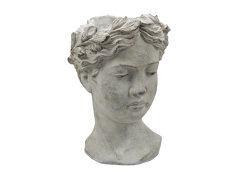 Cementová hlava-květináč 15x18x27 cm