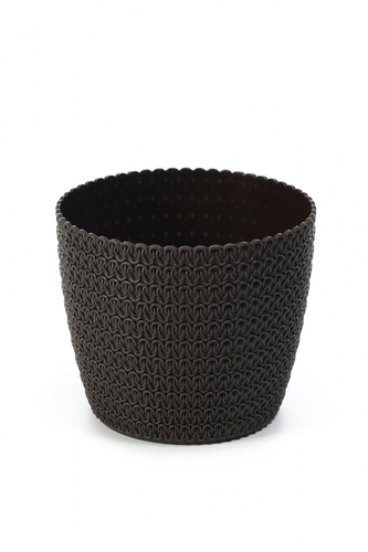 Plastový květináč Magnolia Jersey 140 mm, mocca