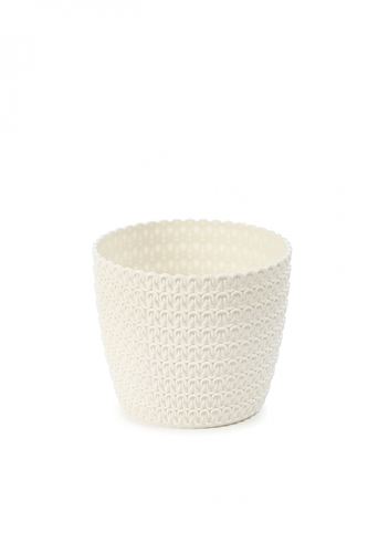 Plastový květináč Magnolia Jersey 190 mm, krémový