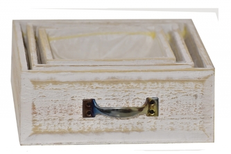 Dřevěný květináč zásuvka s/3