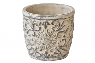 Cementový květináč Ornament 16x17,5 cm