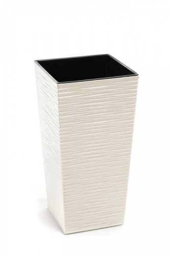 Plastový květináč Finezia vroubek 250x250 mm, krémový