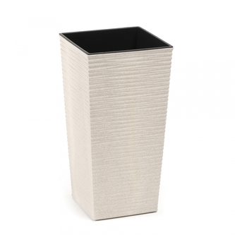 Plastový květináč Finezia vroubek ECO 350x350 mm, bílý