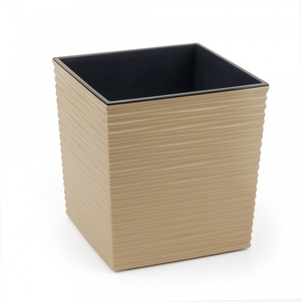 Plastový květináč Juka vroubek 300x300 mm, cappuccino