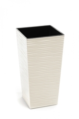 Plastový květináč Finezia vroubek 400x400 mm, krémový