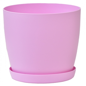 Květináč s podmiskou Aga, 160 mm, růžový