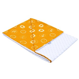 Dětská deka z Minky New Baby Zvířátka hořčicová 70x100 cm