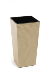 Plastový květináč Finezia vroubek 400x400 mm, cappuccino