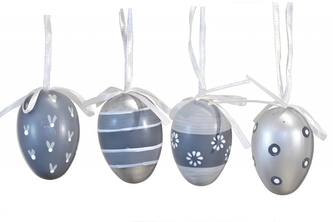 Plastová vajíčka na zavěšení, s/24, 4 cm