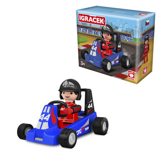 IGRÁČEK - Závodník s motokárou/modrá
