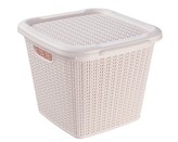 BRILANZ Box ratanový s víkem 15 l, 30 x 30 x 27,5 cm, krémový