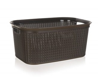 BRILANZ Koš na prádlo ratanový 38 l, 56,6 x 36,6 x 25,5 cm, hnědý