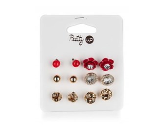 Náušnice PRETTY UP 1 cm, 6 párů, V8