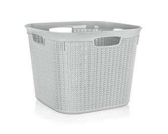 BRILANZ Koš ratanový 41 l, 43 x 43 x 32,8 cm, šedý