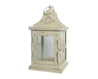 HOME DECOR Lucerna plechová 11 x 11 x 21,5 cm krémová