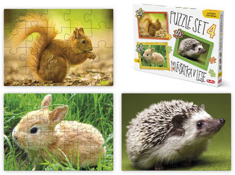 Puzzle SET 4 - Mláďátka v lese