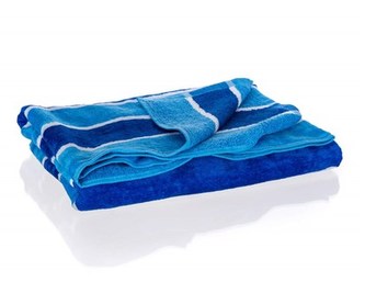 BANQUET Osuška bavlněná velurová BEACH 80 x 160 cm, modré pruhy