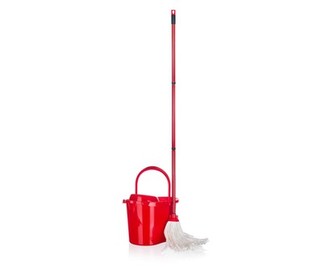 BRILANZ Mopová souprava 15L - kbelík 15L, ždímač, tyč 120cm, mop viskóza 150g/m2