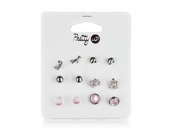 Náušnice PRETTY UP 1 cm, 6 párů, V5