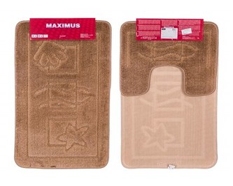 BRILANZ Sada koupelnových předložek MARITIME, 2ks, tmavě béžová