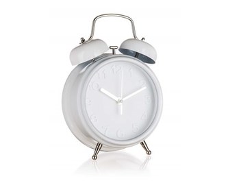 HOME DECOR Budík 19,4 x 25,5 x 7,5 cm, bílý, s číslicemi