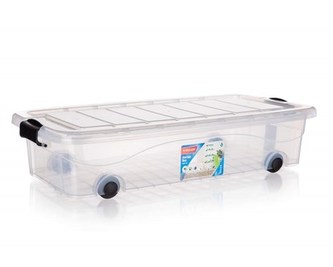 BRILANZ Box úložný pod postel na kolečkách PYRAMIDA 30 l, transparentní