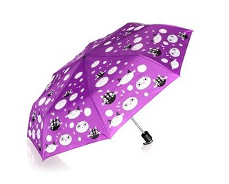 PRETTY UP Deštník měnící barvu 52 cm, fialový s kočičkami