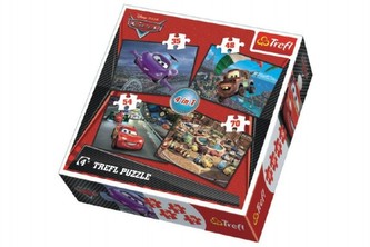 Auta: Puzzle 4v1 (35,48,54,70 dílků)