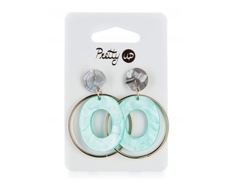 Náušnice PRETTY UP 5,5 cm, 1 pár, světle zelené